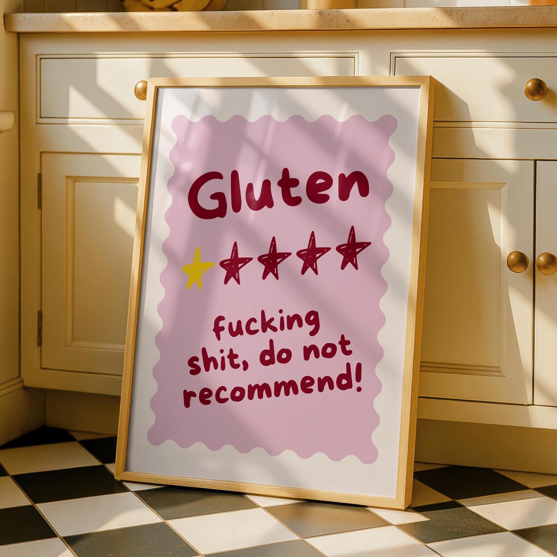 Funny Gluten Free Kitchen Quote Art Print