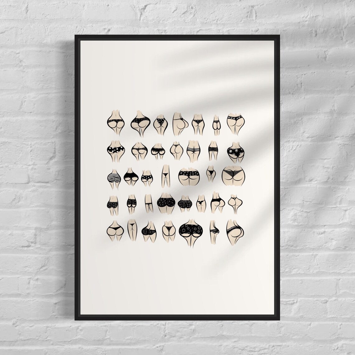 Funny Bathroom Bum Bathroom Wall Art Poster