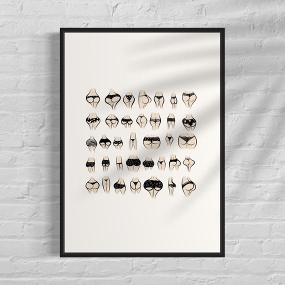 Funny Bathroom Bum Bathroom Wall Art Poster