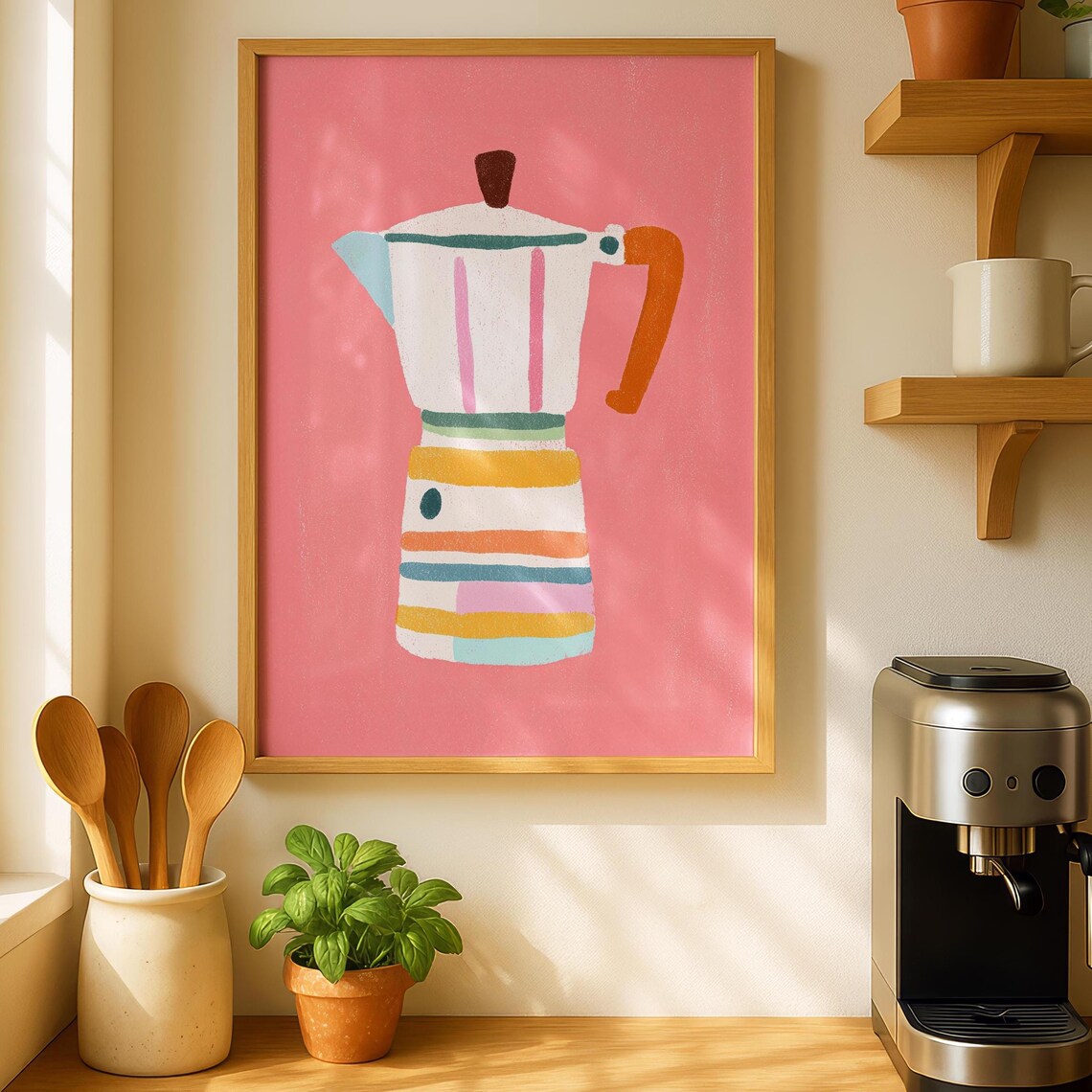 Cafetire Coffee Print, Kitchen Wall Art Print