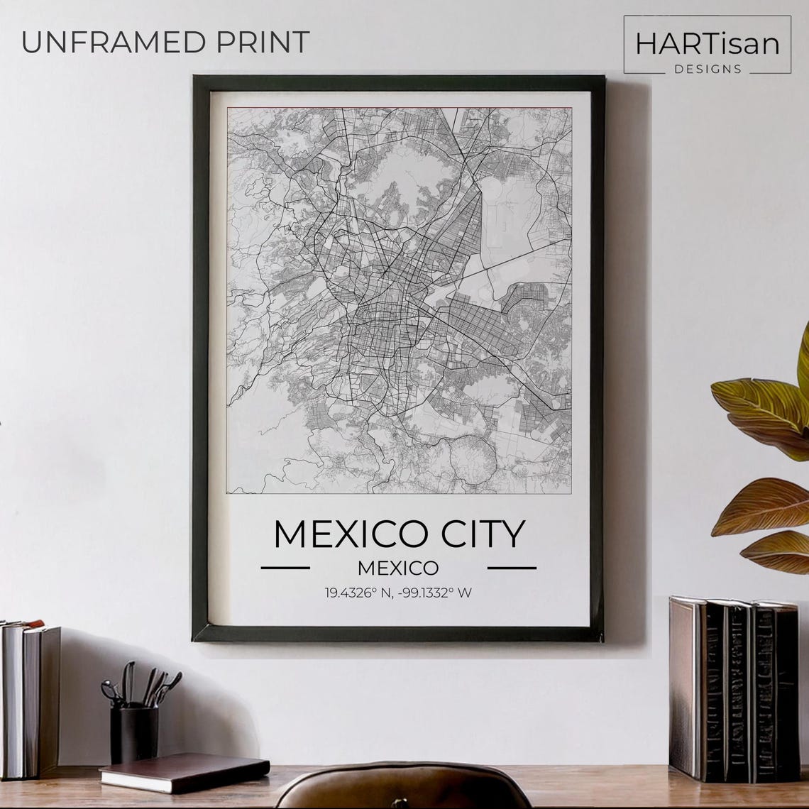 Mexico City Mexico Square City Street Map Art Travel Gift Poster