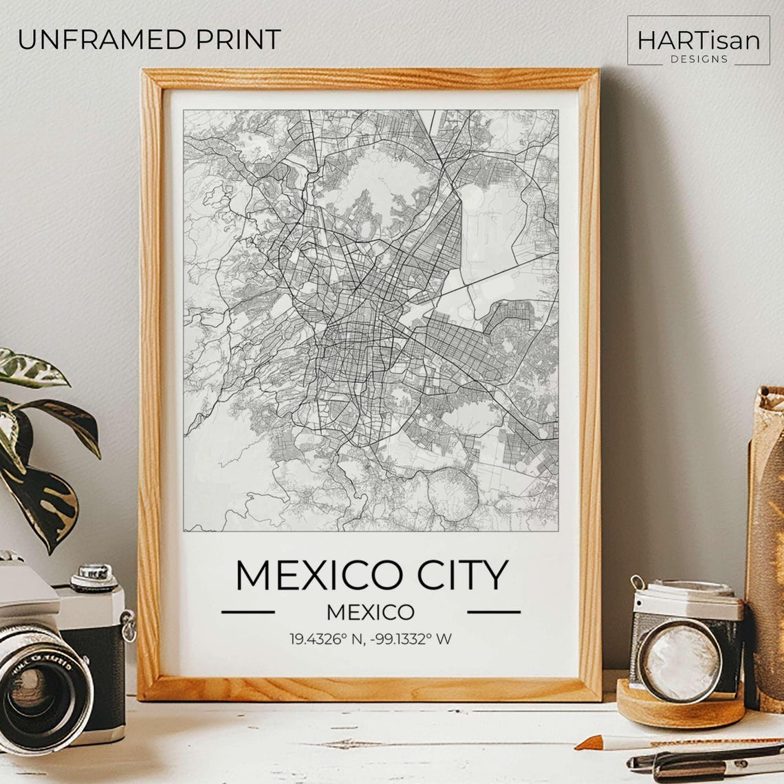 Mexico City Mexico Square City Street Map Art Travel Gift Poster - Image 5
