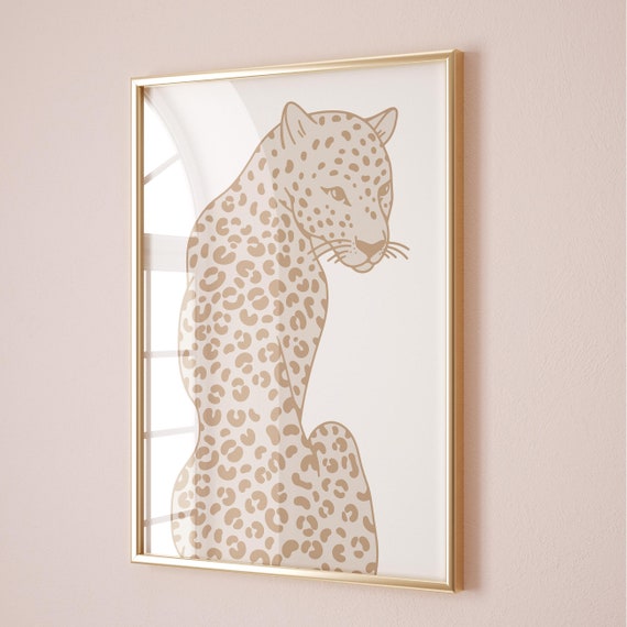 Cheetah Cat Animal Prints, Retro Neutral Poster