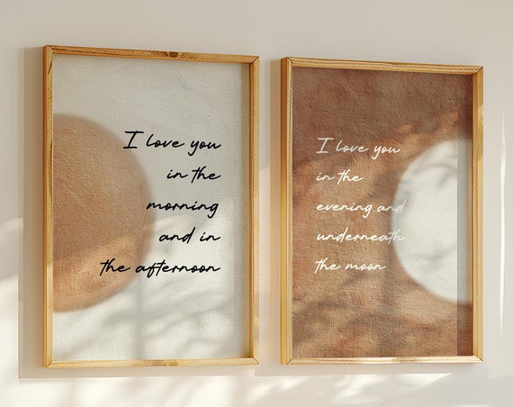I Love You In The Morning, Moon and Sun Art Print