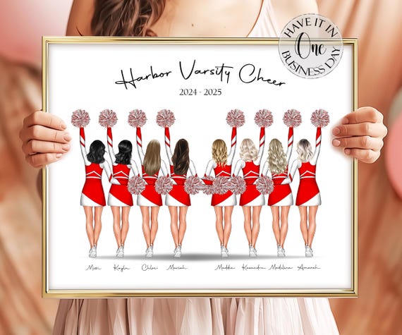 Cheer Gift Personalized Cheerleader Print Personalized Cheerleader Gift Cheer Friend Gift Cheerleader Poster Cheer Team Gift Custom Picture