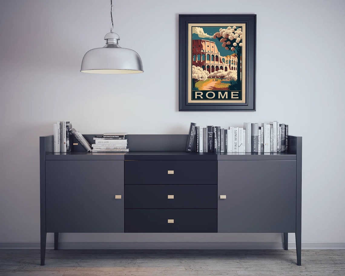 Rome Italy Colosseum Spring Blossom Retro Vintage Travel Poster - Image 5