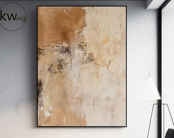 Brown Beige Abstract Painting Brown Wabi Sabi Wall Art Contemporary Art Scandinavian Art Brown Acrylic Painting Neutral Brown Wall Art Decor