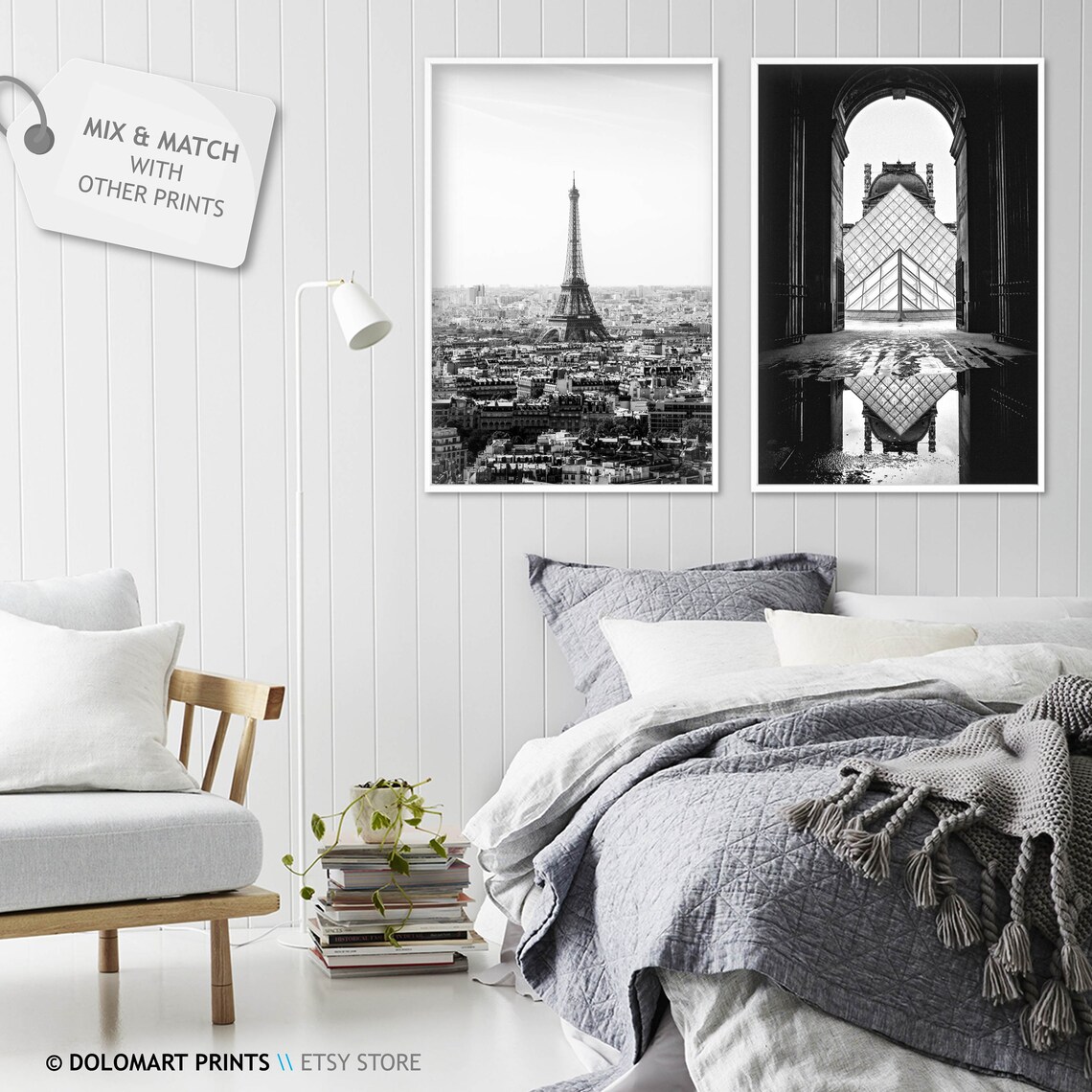 Paris Architecture Travel Poster, Black And White - Image 2