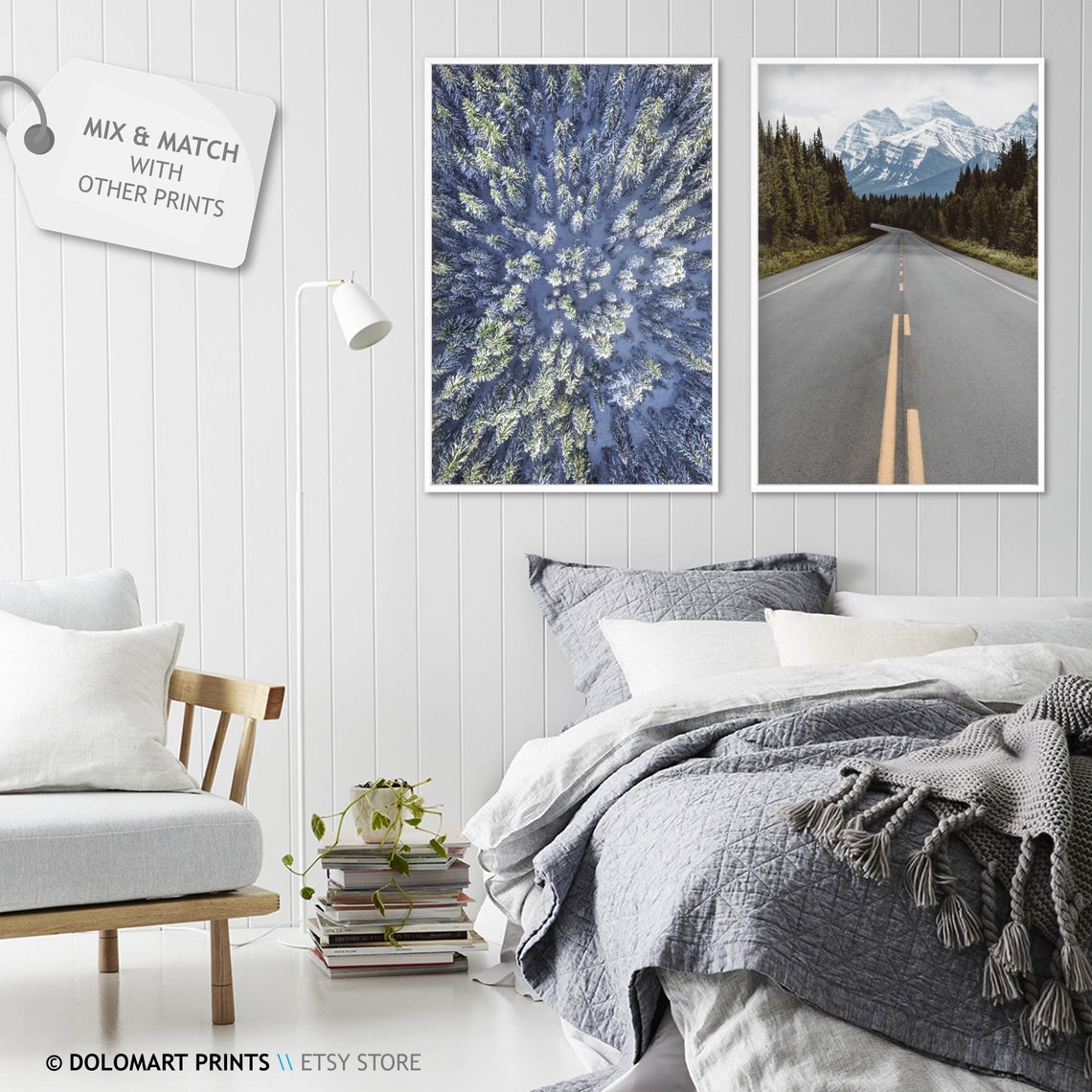 Aerial Drone View Of Snowy Evergreen Forest Frosted Winter Poster - Image 2