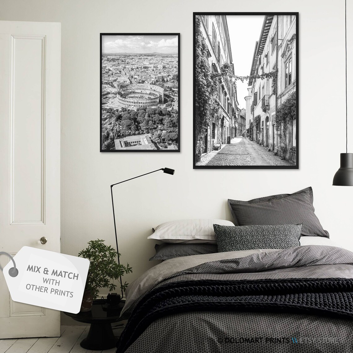Rome Architecture Black and White Travel Poster - Image 2