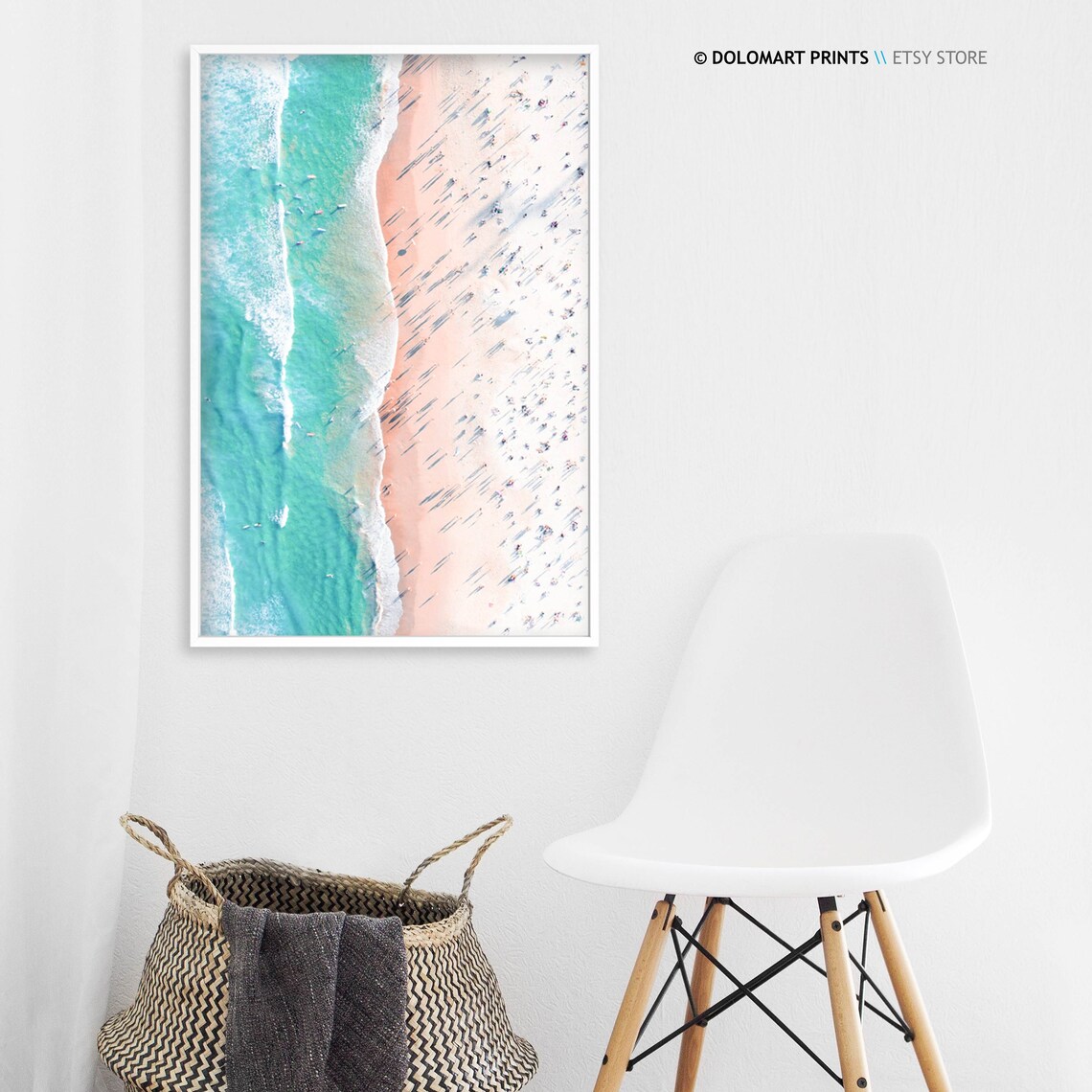 Turquoise Beach Aerial Drone Wall Art Print - Image 3