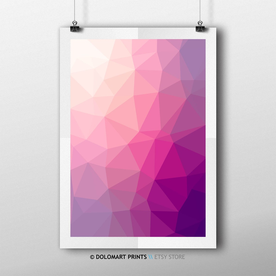 Pink Purple Low Poly Geometric Abstract Gradient Modern Poster - Image 3