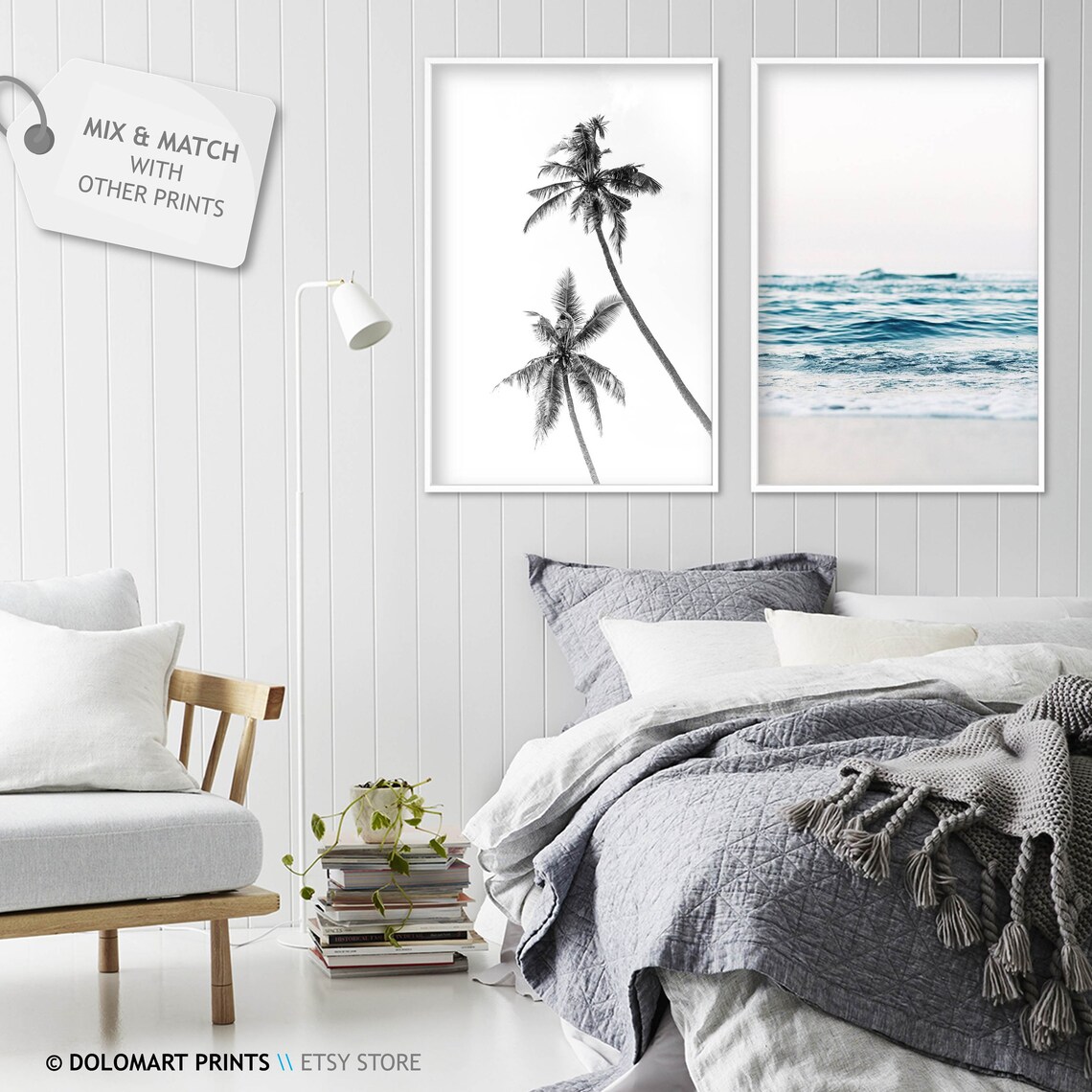 Ocean Art Print, Modern Minimalist Coastal Waves - Image 2