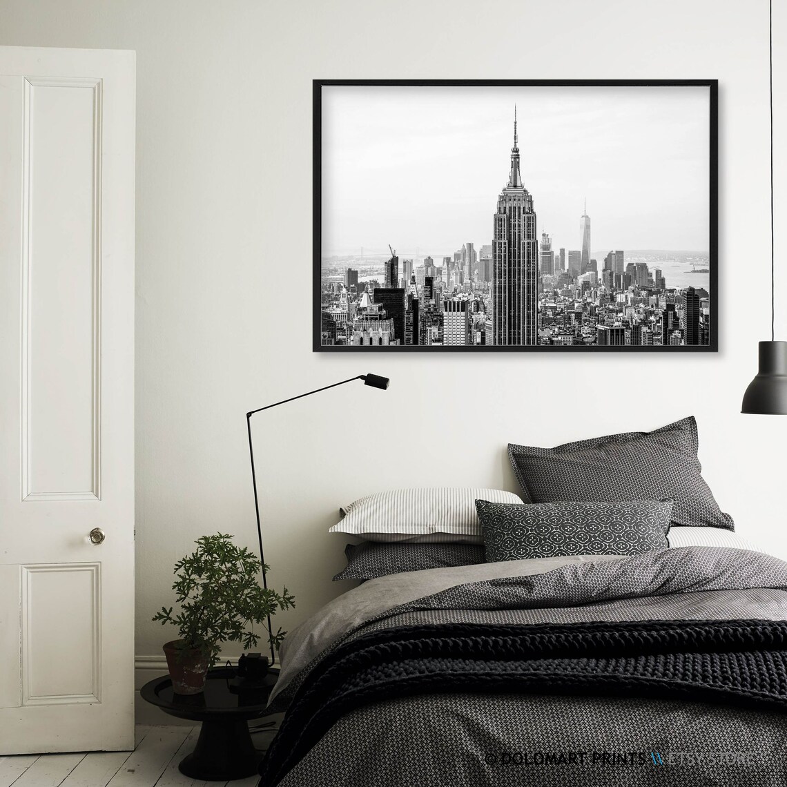 New York Black and White Skyline Cityscape Art Print - Image 3