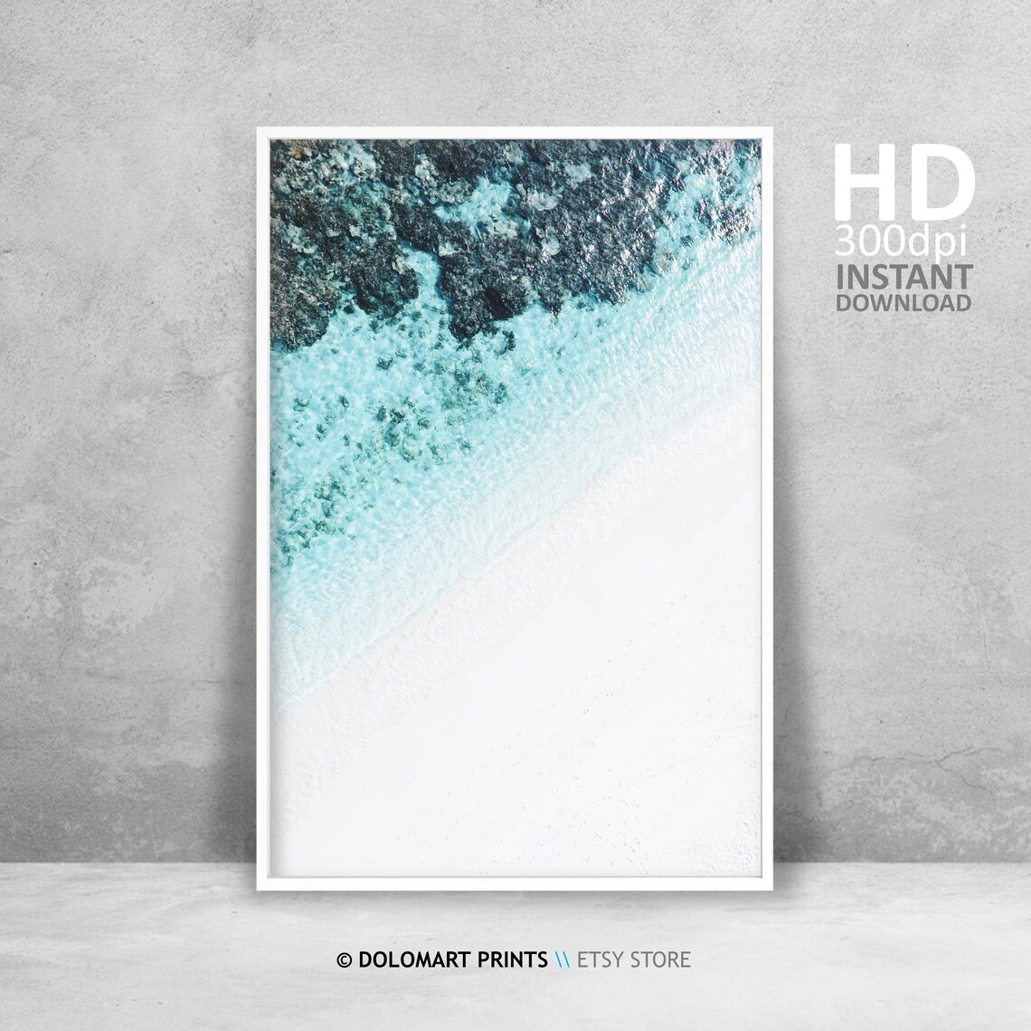 Beach Coastal Print, Minimal Modern Room Decor
