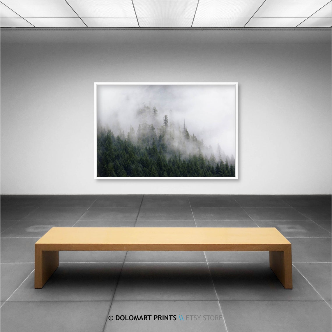 Misty Mountain Forest Fog Evergreen Trees Nature Landscape Poster - Image 2