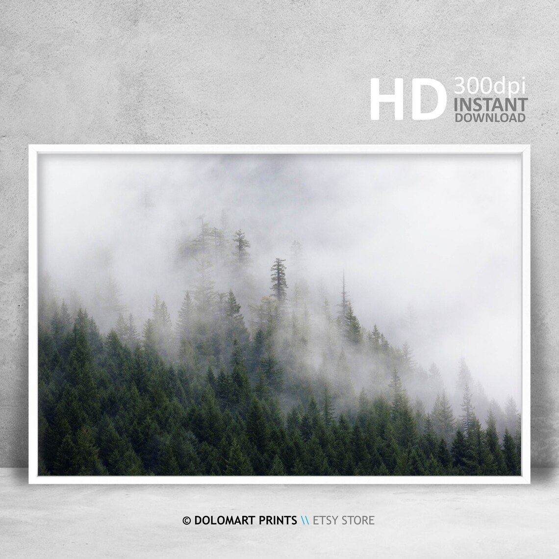 Misty Mountain Forest Fog Evergreen Trees Nature Landscape Poster