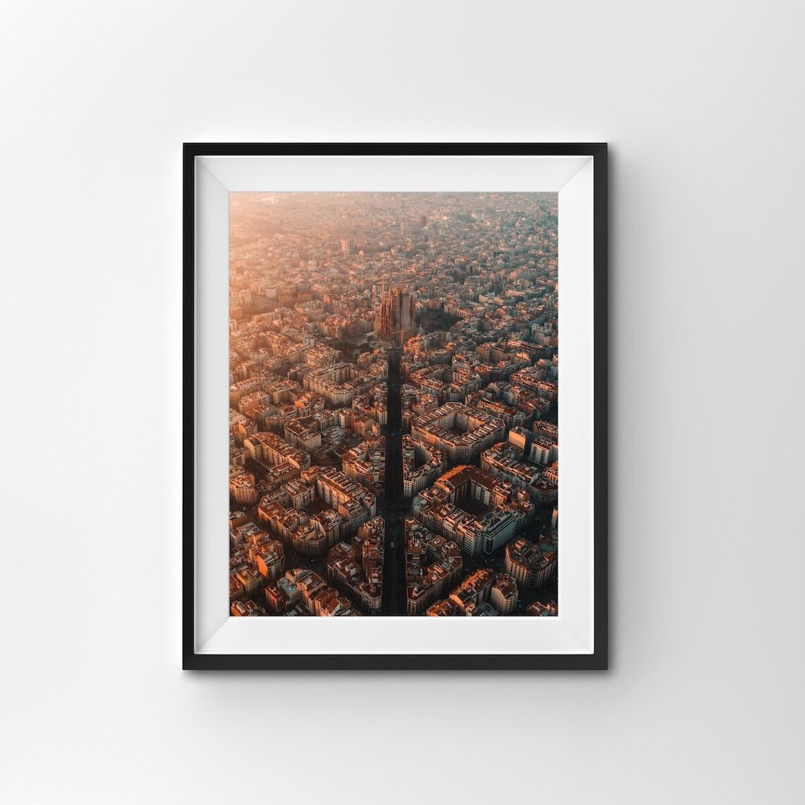 Barcelona Aerial Wall Art, City Sunrise Travel Poster - Image 2
