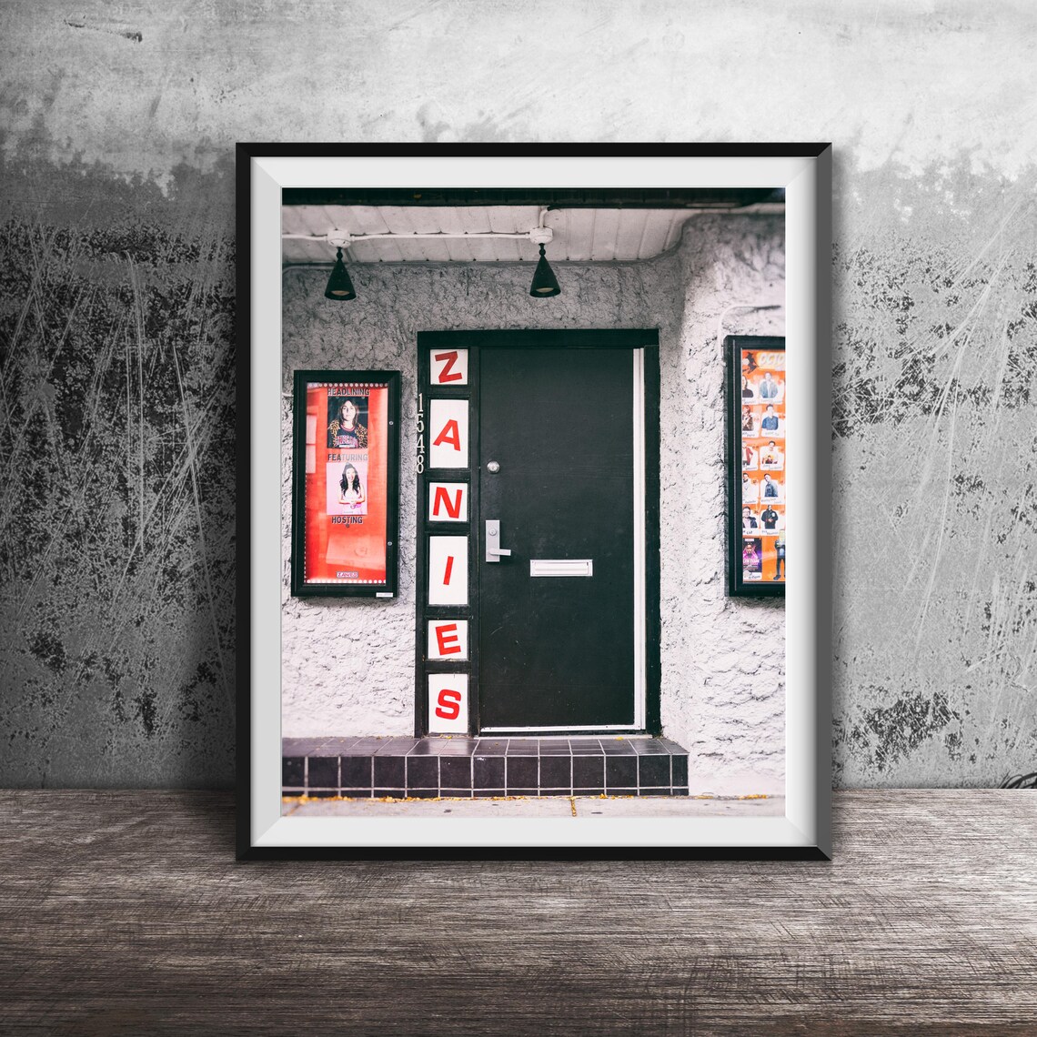 Zanies Vertical Letter Sign Comedy Club Door Photography Poster