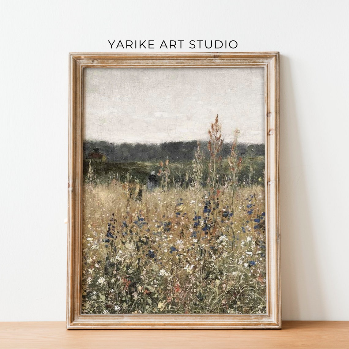 Wildflower Field Landscape Oil Painting Vintage Landscape Art Print Antique Country Field Autumn Wall Art 481 - Image 2