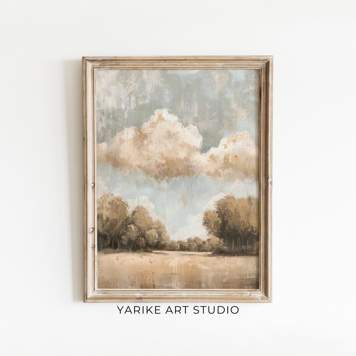 Big Clouds Over Golden Field Neutral Pastoral Sky Landscape Poster
