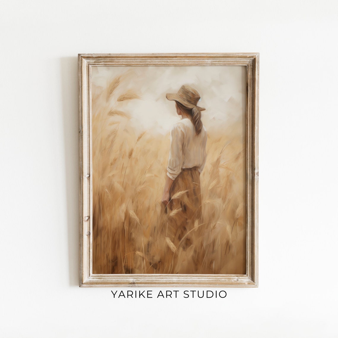 Woman In Wheat Field Painting Autumn Landscape Print Autumn Decor Farmhouse Decor Autumn Wall Art Wheat Field Print Ai Wall Art 418 - Image 6