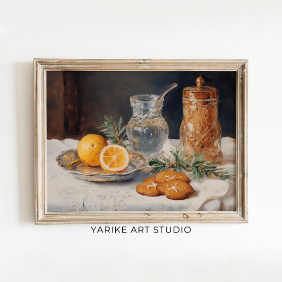 Country Kitchen Wall Art Vintage Art Orange Still Life Print Rustic Farmhouse Print Vintage Kitchen Home Decor 312 Ai