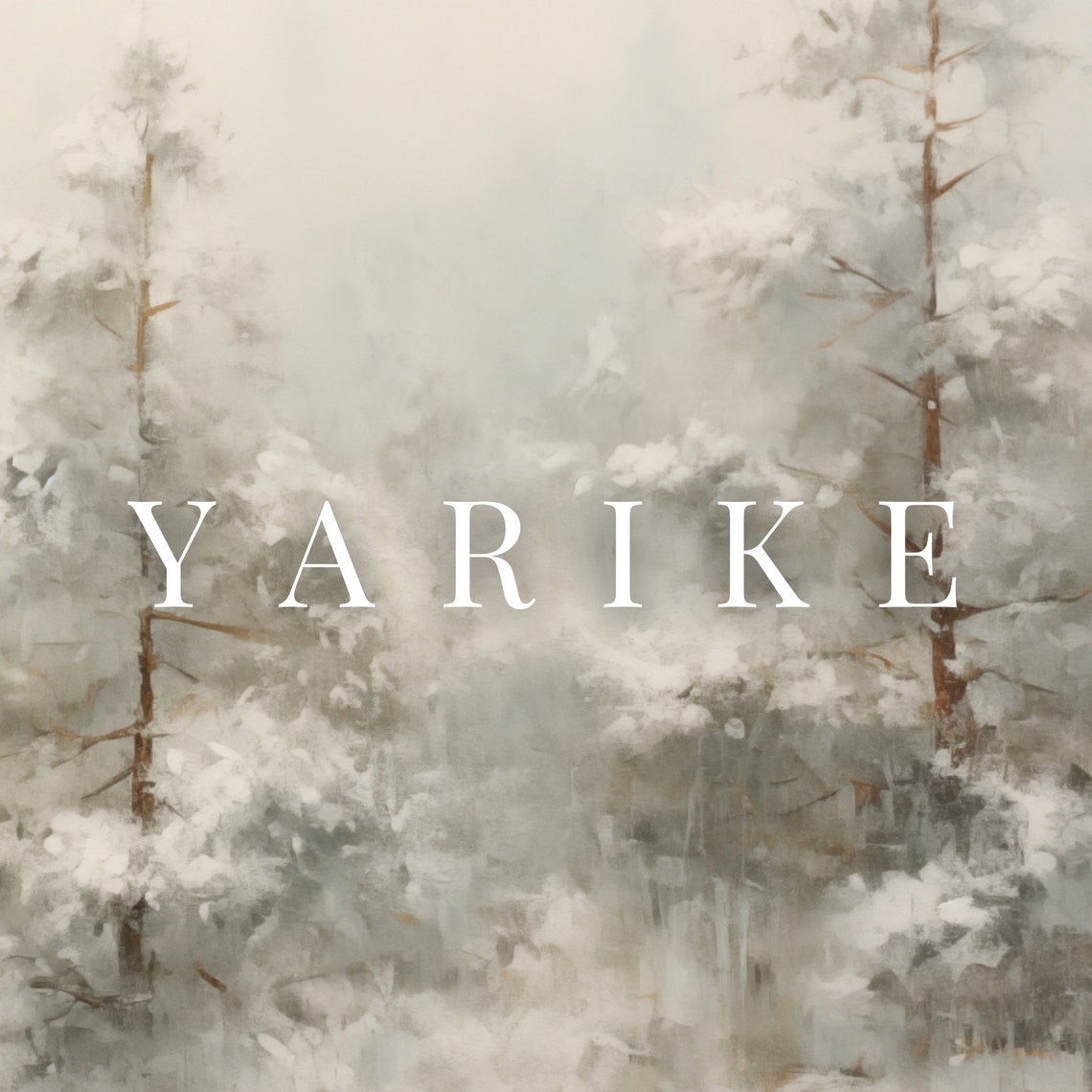Misty Snow Covered Pine Forest Winter Wonderland Painting Poster - Image 4