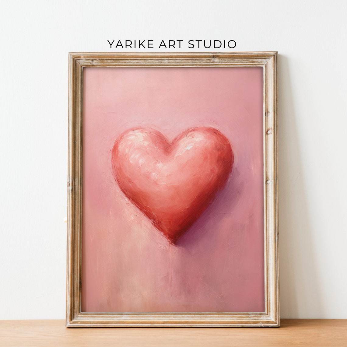 Soft Pink Painted Heart On Blush Background Sweet Love Poster - Image 6