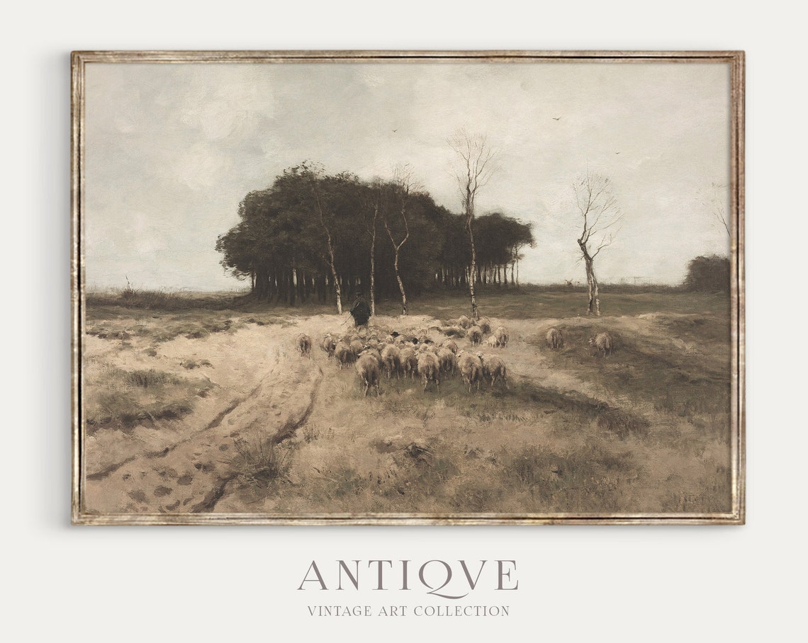 Landscape With Sheep, Farmhouse Cattle Painting