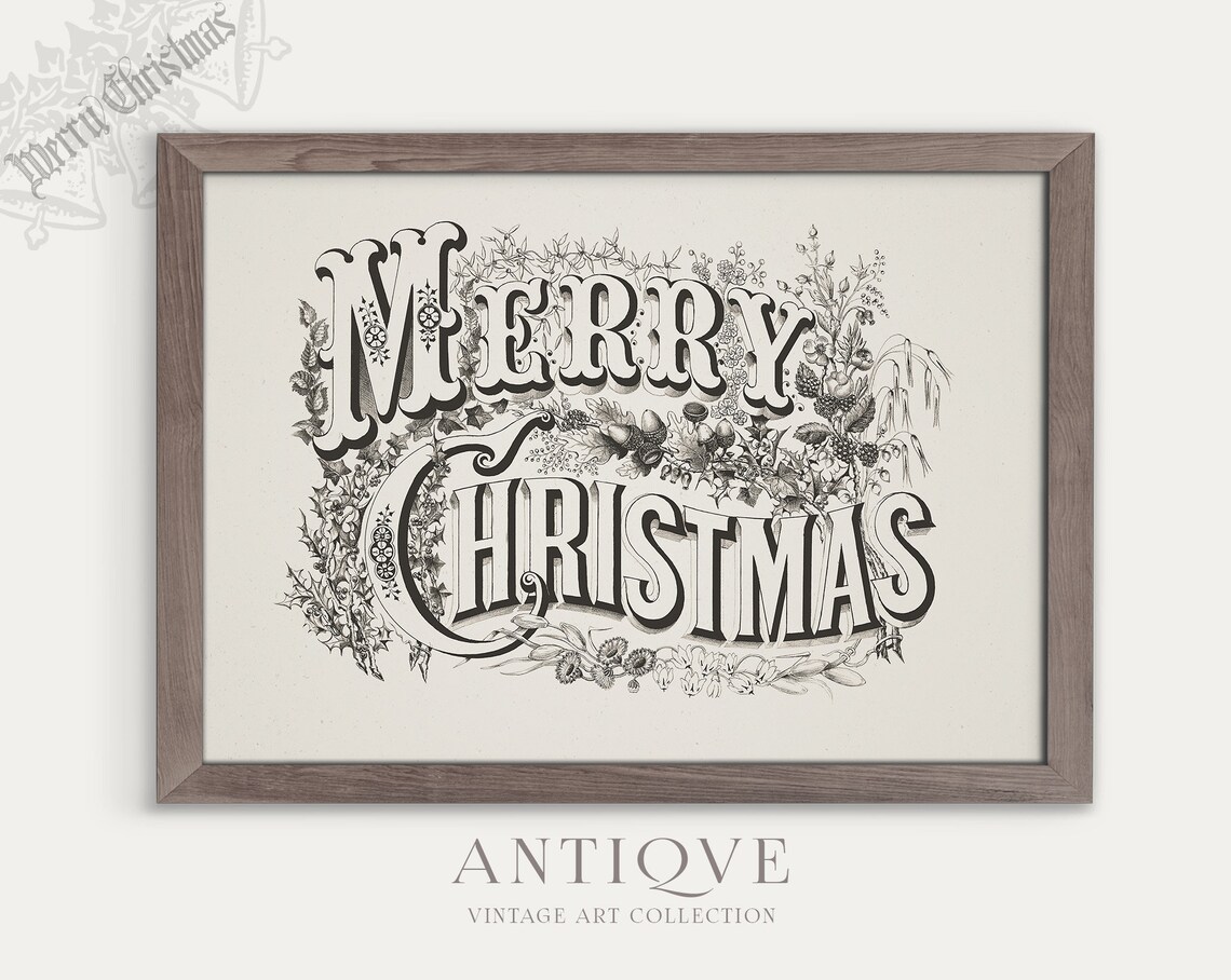 Vintage Merry Christmas Sign, Rustic Christmas Banner - Image 4
