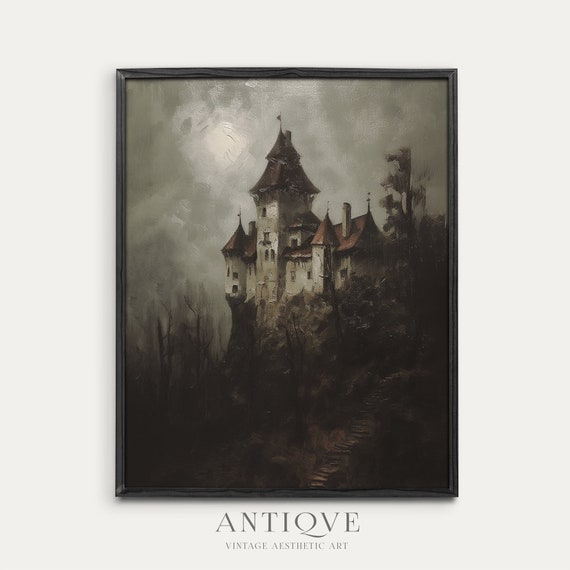 Eerie Castle On A Hill Halloween Art Print