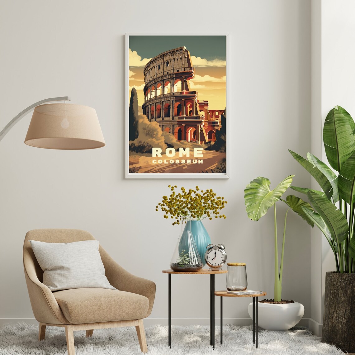 Rome Colosseum Travel Poster, Italy Wall Art Print - Image 4