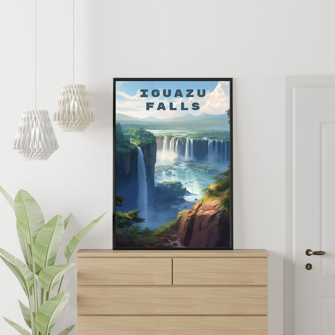 Majestic Iguazu Falls on the Argentina Brazil Border Travel Poster