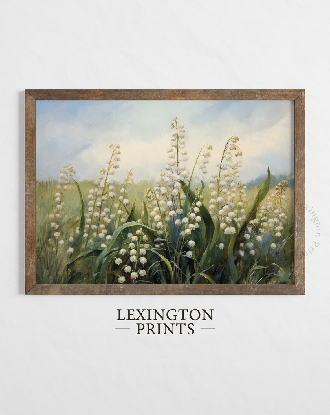 White Lily of the Valley Field Spring Meadow Fragrant Bloom Print - Image 2