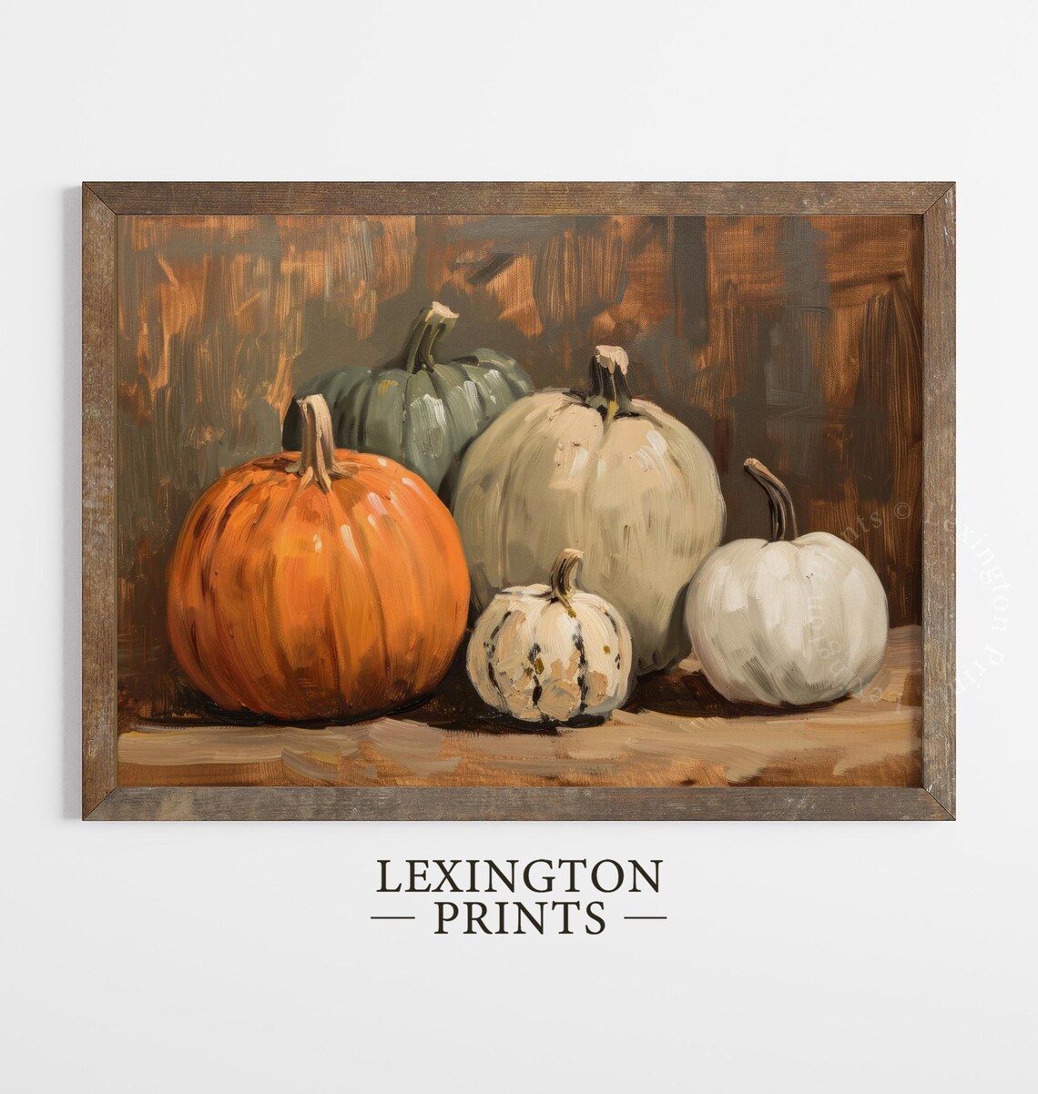 Five Colorful Heirloom Gourds Still Life Oil Painting Fall Poster - Image 4