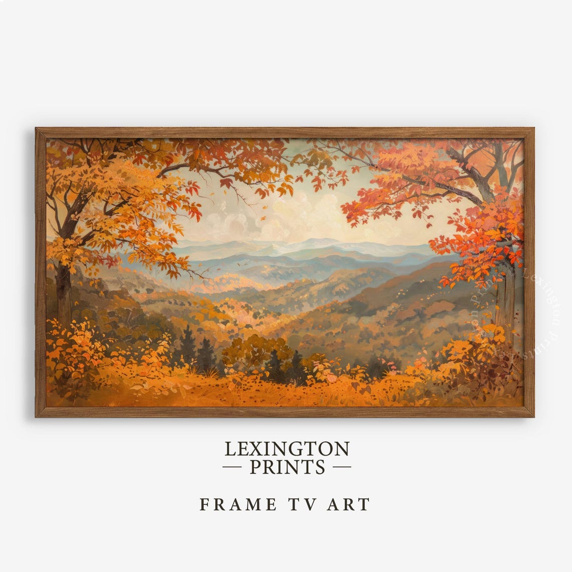 Fall Forest Mountain Valley in Autumn Colors Frame TV Art Poster - Image 5