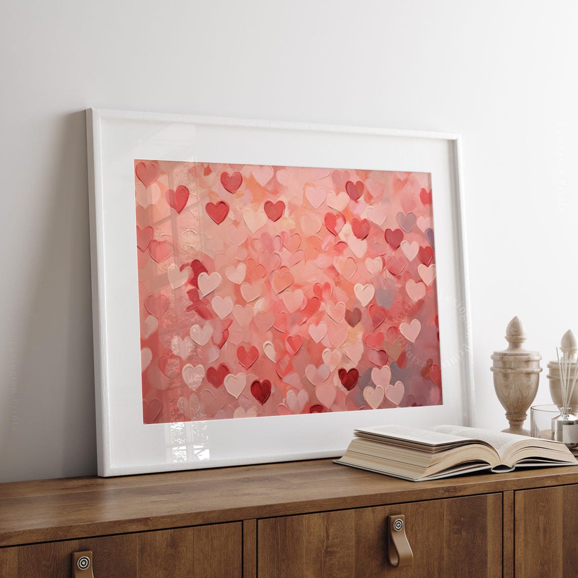 Valentines Day Red Pink Hearts Pattern Romantic Love Decor Poster - Image 4