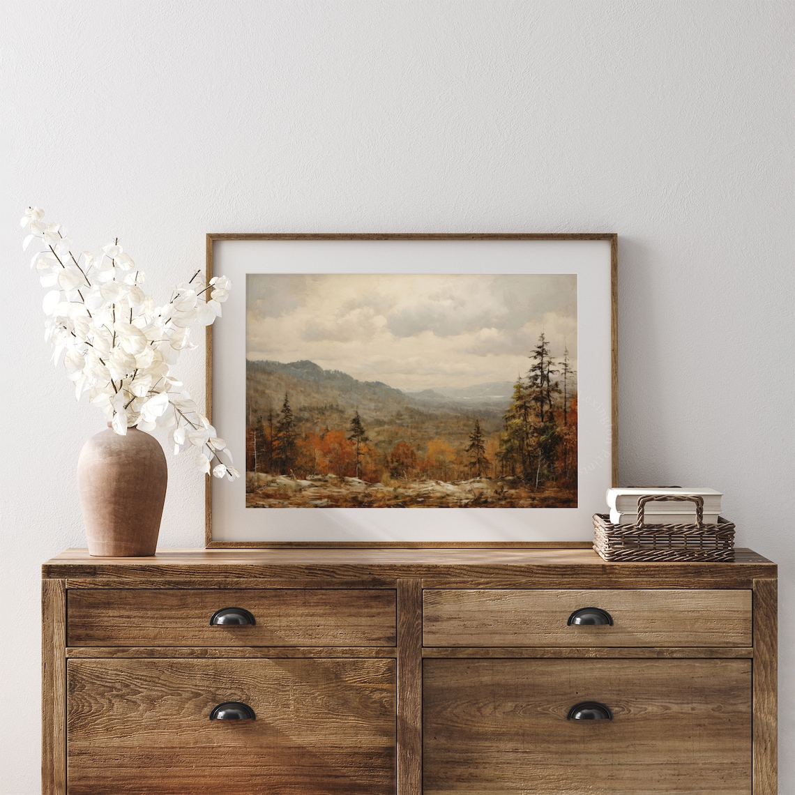 Autumn Mountain Valley Fall Foliage Vintage Oil Painting Poster - Image 6