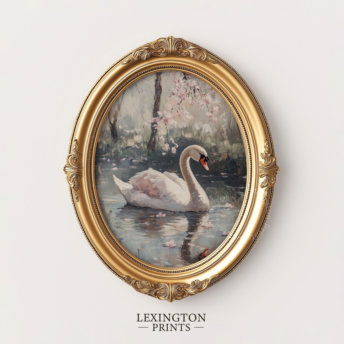 White Swan Vintage Nursery Romantic Wall Art Print - Image 5