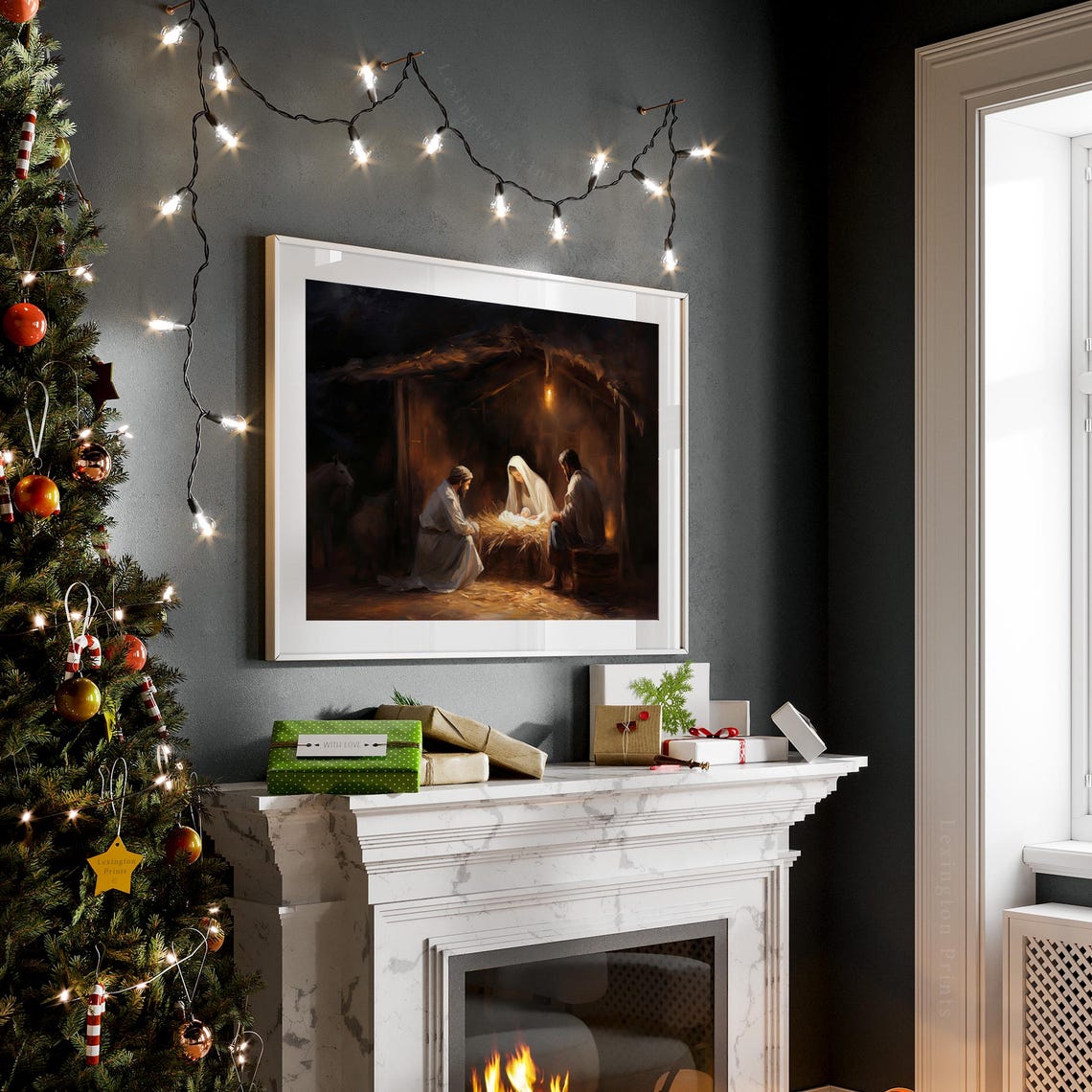 Nativity Christian Wall Art Christian Nativity Christmas Wall Art Christian Print Christmas Art Oil Painting Jesus Art Holiday 389 - Image 3