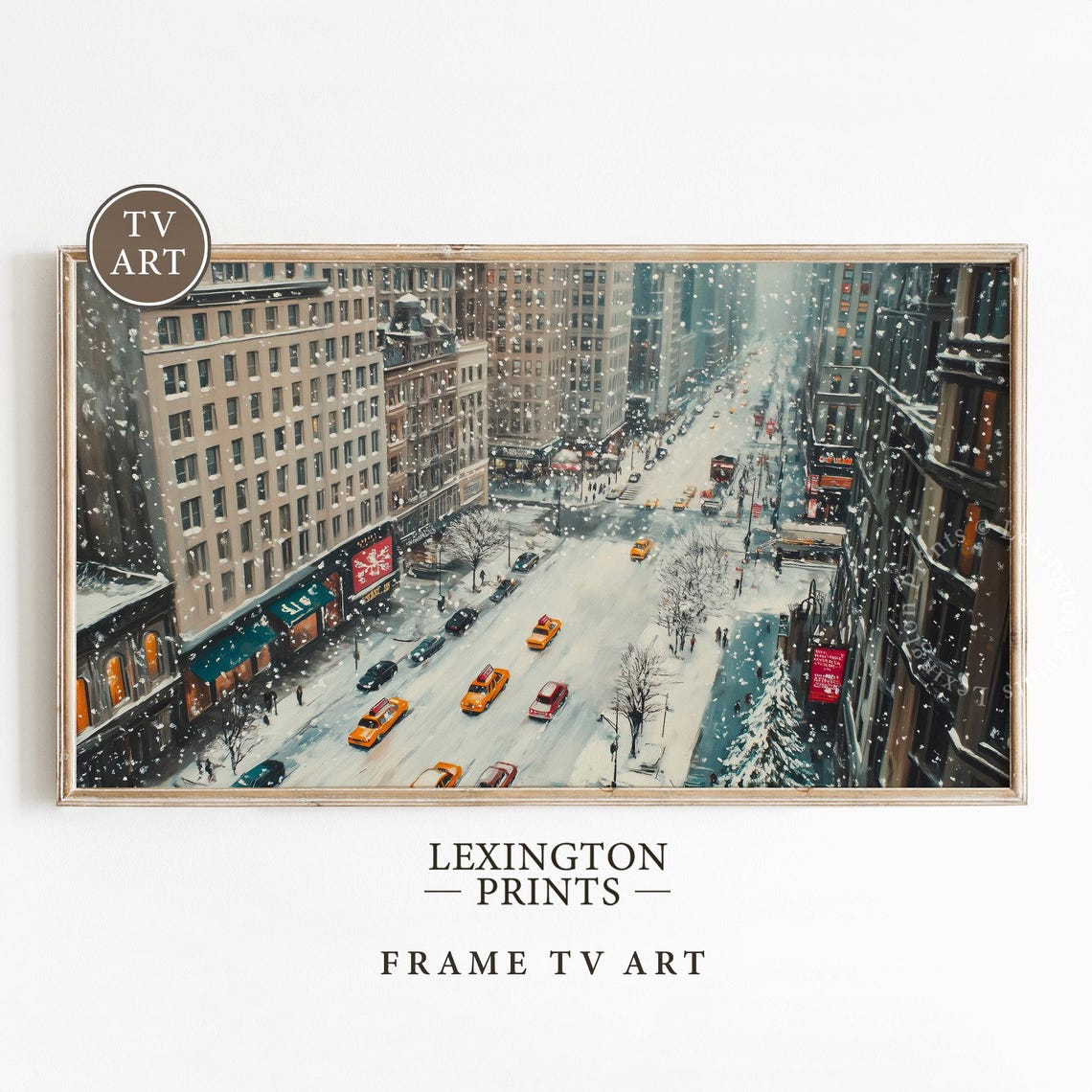 Winter New York City Christmas Frame Tv Art Vintage City Tv Art Winter Tv Art Christmas Tv Art Seasonal Decor Holiday Tv Art Street Art 816
