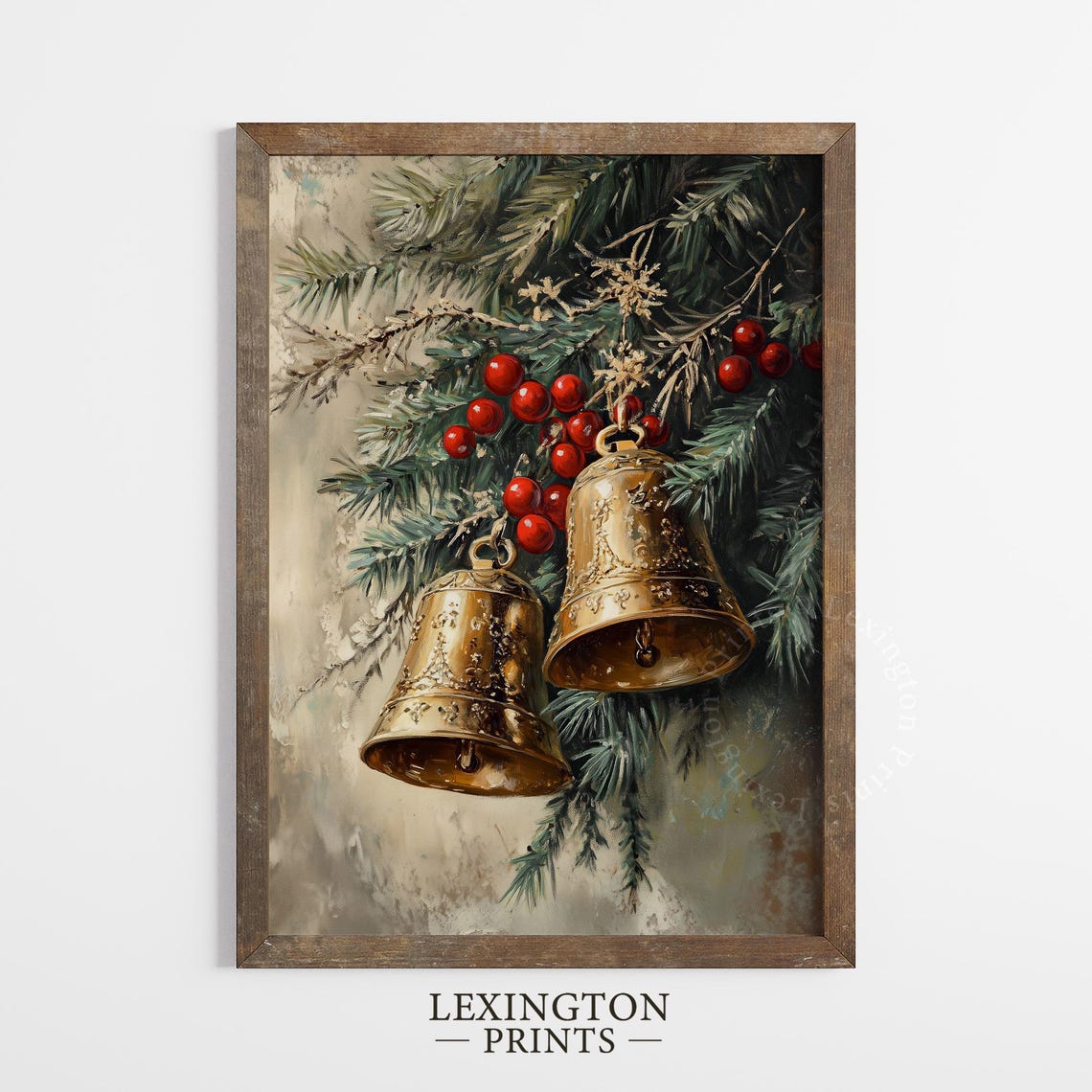 Moody Christmas Bells Print Christmas Wall Art Vintage Winter Wall Art Jingle Bells Poster Farmhouse Christmas Painting Art 959 - Image 5