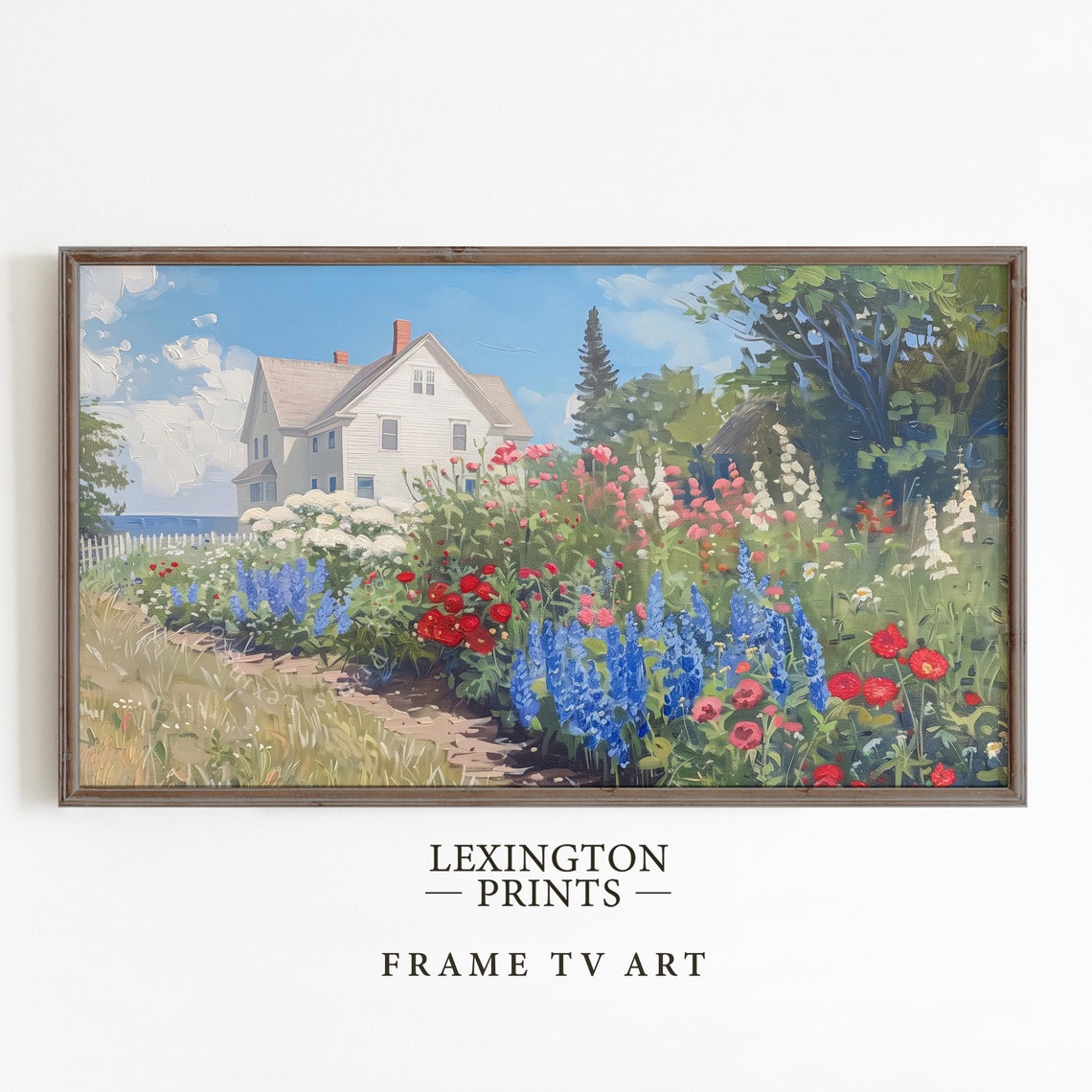 Coastal Home Frame Tv Art Summer Tv Art 4th Of July Tv Art Coastal Tv Art Wildflower Tv Art Maine Oil Painting Vintage Summer Decor 720 - Image 4
