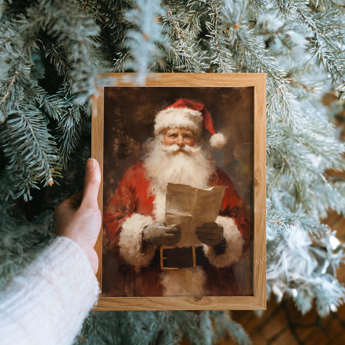 Vintage Christmas Wall Art Christmas Santa List Christmas Oil Painting Holiday Winter Print Santa Christmas Print Art Academia 405 - Image 8