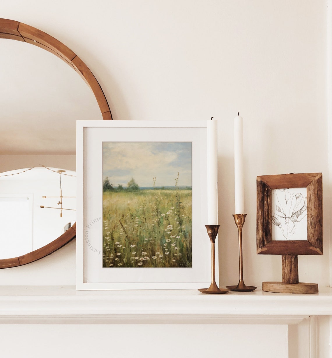 Wildflower Daisy Meadow Impressionist Landscape Spring Art Poster - Image 6