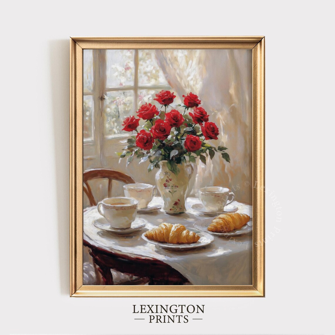Vintage French Cafe Print Farmhouse Wall Art French Country Decor Kitchen Wall Art Red Roses Print Spring Print Floral Art 998 - Image 5