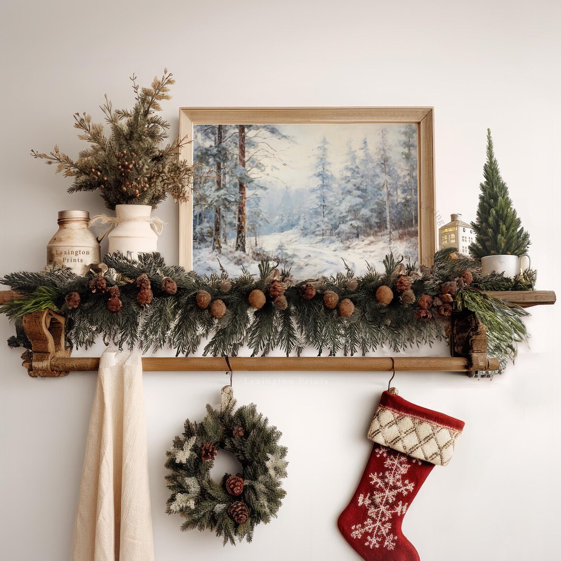 Snowy Winter Forest Path Classic Vintage Oil Painting Poster - Image 6