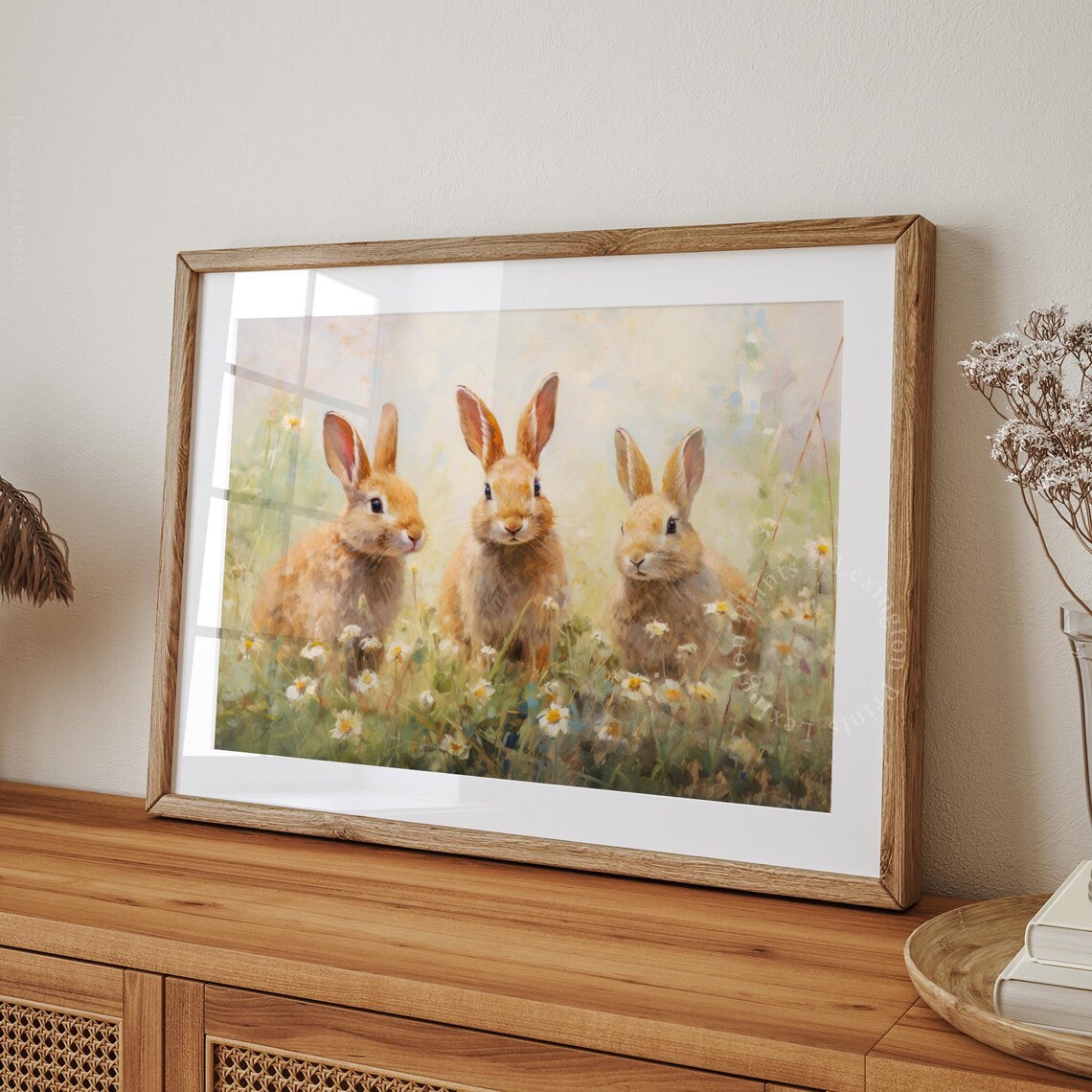 Spring Bunny Rabbits Vintage Farmhouse Art Print - Image 7