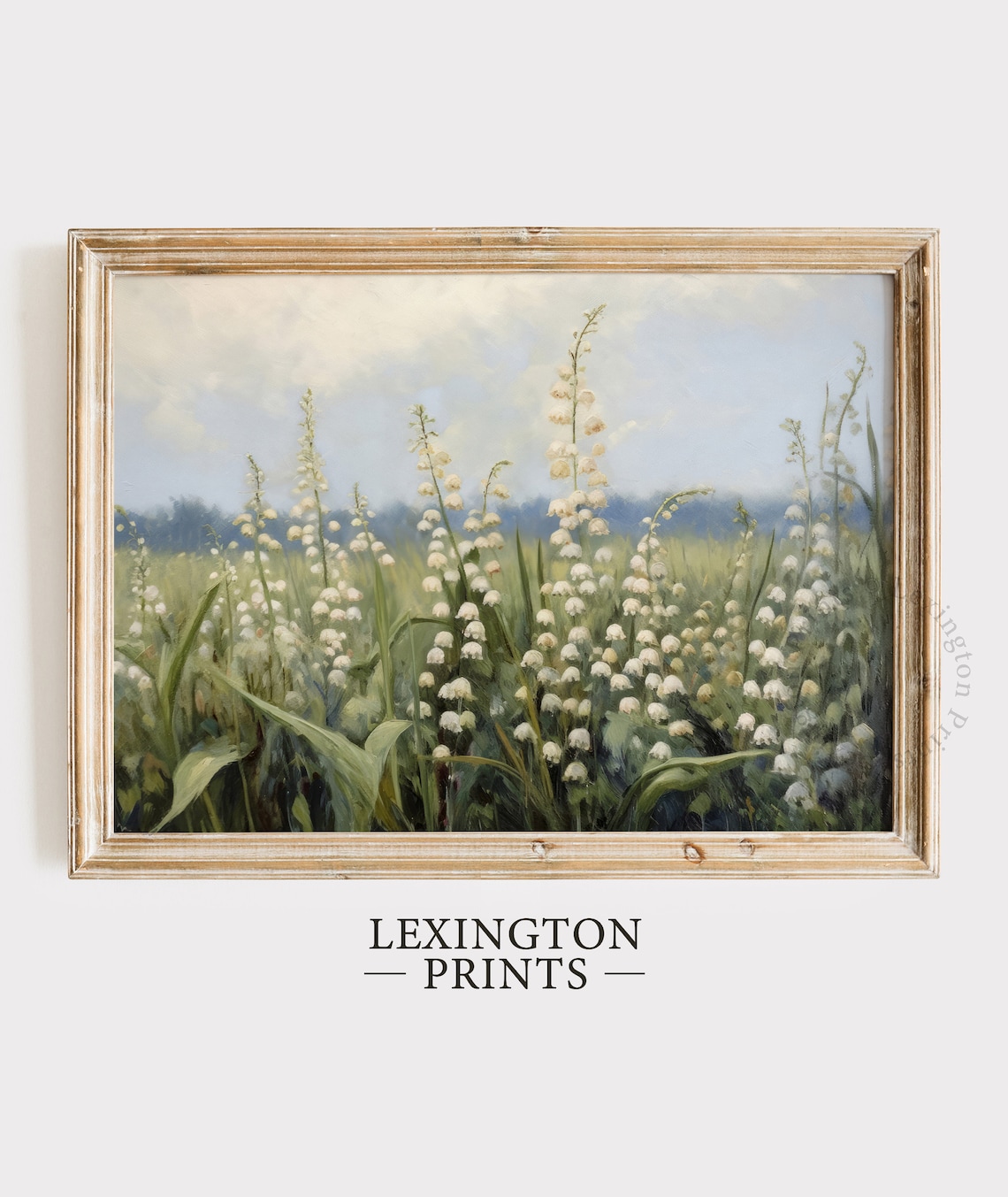 Lily of the Valley Meadow Vintage Spring Floral Painting Poster